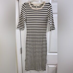 Navy and Cream Striped Dress